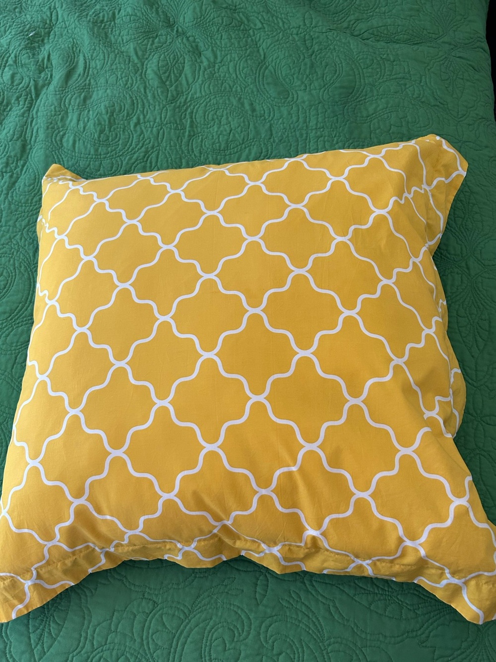 Happy chic by Jonathan Adler large two sided throw pillow, yellow, and gray, 28”